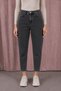 Women's Mom Jean Black Smoked Karyıkama High Waist Daily Wear Comfortable Women's Denim Trousers New Season (2026)