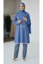 Women's Tunic with Collar, Cord Detail on Sleeves and Skirt, Lace Detail at the Hem, Plus Size - 3
