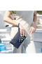 2-in-1 Foldable Denim Portfolio and Striped Cloth Shoulder Bag with Evil Eye Beads Clutch - 4