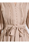 Beige Lace Trim A-Line Maxi Dress - 4