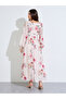 Floral Print Long Sleeves A-Line Maxi Dress - 5