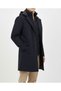 Italian Style Slim Fit Men's Hooded Long Coat Navy Blue T13087 - 3
