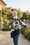 Asymmetrical Cut Comfortable Tunic with Lilac Garnish Suitable for Special Occasions and Daily Wear, Blouse - 2