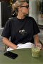 Women's Oversize T-Shirt Coffee Muse Printed Black – Crew Neck, Comfortable Fit, 100% Cotton - 6