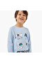 Cotton Crew Neck Long Sleeve Pyjama Set with Astro Bot Print - 5