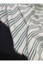 Draped Striped Cotton Fabric - Green and White Striped - 3