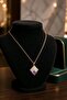 Luxurious Figured Statement Necklace with Zircon Stones - 2