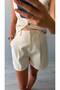 High Waist Mid-Length Linen Shorts - 2
