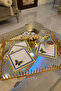 Set of 6 Premium Butterfly Embroidered Presentation Napkins Gold Embroidered Coffee Side Serving Napkins - 2
