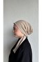 Cream Shimmering Glittery Cheesecloth Scarf Bonnet - Non-Slip, Anti-Sweat (Non-Slip)