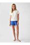 Blue Elastic Waist Women's Beach Shorts