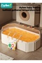 Baby Bath Tub, Collapsible Baby Bathtub,Portable Bath Tub with Non-Slip Base+5 Ocean Balls+4 Duckling Toys, Large Capacity, for 0-5 Years Old Toddlers, Kids - 8