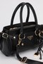 Women's Black Belt and Charm Detailed Pocket Shoulder and Crossbody Bag Volly - 6
