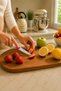 6-Piece Fruit Knife Stainless Steel Serrated Sharp Kitchen Peeling Chopping Knife Set Pink Sariva Home - 4