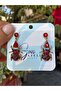 Colorful Stone Spider Figured Dangle Steel Earrings