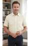 Dakron Fabric Short Sleeves Classic Men's Shirt with Pockets