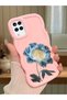 Samsung Galaxy M12 Compatible Case Camera Protector Pink Silicone Couple Phone Case Floral Pattern