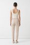 Beige Elastic Waist Pocketed Skinny Leg Trousers 3211 - 4
