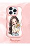 iPhone 15 Pro Compatible Case Camera Protector Pink Silicone Couple Phone Case Girl Pattern - 2