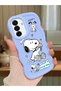 Samsung Galaxy A17 Compatible Case Camera Protector Blue Silicone Couple Phone Case Line Pattern