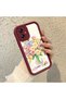 Samsung Galaxy A04E Compatible Case Camera Protector Burgundy Silicone Couple Phone Case Floral Pattern - 2