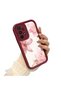 Samsung Galaxy A23 Compatible Case Camera Protector Burgundy Silicone Couple Phone Case Floral Pattern - 3
