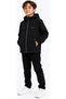 Boys/Girls Nova Fabric Hooded Zipper Closure Lined Zipper Pocket Black Color Seasonal Coat