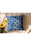 Retro Patterned Blue Pillow, Gift - 2
