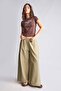 100% Cotton Fitted Crew Neck Printed Ribbed Short Sleeve Brown T-Shirt I3741Ax26Hs - 2