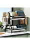 Three Tier Black Dish Drying Rack Large Capacity With Removable Utensil Basket