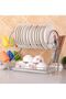 Stainless Steel 2-layer Dish Drainer Drying Rack Kitchen Storage