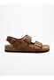 Unisex Mc305-Crz Genuine Leather Adjustable Orthopedic Sandals with Tan Buckle