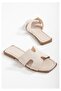 Women's Beige Flat Sole Daily Summer Slippers Rolise