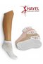 3 Pairs of White Powder Pink Skin Color Mesh Women's Sneakers Square Patterned Washable Quality Cotton Socks - 2