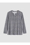 Blue Collar Patterned Blouse - 7