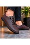 Coffee Genuine Leather Women's Large Size Available Orthopedic Casual Shoes Perforated Lightweight Summer Comfort + 36-43