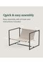 Aidan Sling Accent Chair/Metal Framed Armchair with Shredded Foam Cushioning, Oatmeal - 2