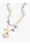 Pearl Multi Necklace with Dangle Steel Mixed Shell Charms - 2