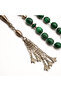 Malachite & Silver Rosary 33 Beads 8.5x9mm Deep Green Prayer Beads Tasbih 54g Silver-Tone Chain Tassel - 4