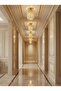 SageLiving Modern Gold Crystal Chandelier | Luxury Mini LED Ceiling Light for Majlis, Bedroom & Hallway | Elegant Flush Mount Design, K9 Crystal, E27/E26 Compatible (Circle Gold) - 3