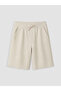 Beige Elastic Waist Regular Fit Boys' Shorts
