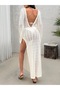Low-Cut, Slit-Detailed Beach Dress - 2