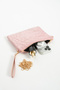 Star Embroidered Portfolio Handbag with Chain and Wrist Strap, Satin Lined Clutch Bag - 4