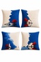 Blue Abstract Abstract Patterned 4-Piece Throw Pillow Cover Set - 3