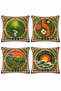 Ethnic Drawing Waves Patterned 4-Piece Throw Pillow Cover Set - 3