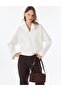 V-Neck Rayon Blouse Ecru