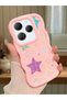 Infinix Hot 40 Pro Compatible Case Camera Protector Pink Silicone Couple Phone Case Star Pattern