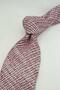 Burgundy White Classic Linen Tie Kk13876 - 4