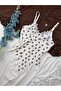 Soft Textured Flexible Lace Detailed Snap Fastener Bodysuit - 6