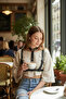 Black Women's Belt Faux Leather Chest and Collar Accessory - 2